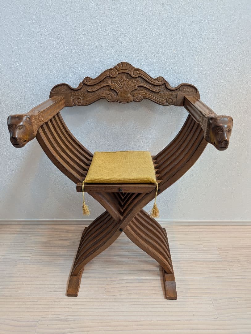 イタリア製　サヴォナローラチェア　アンティーク家具　椅子