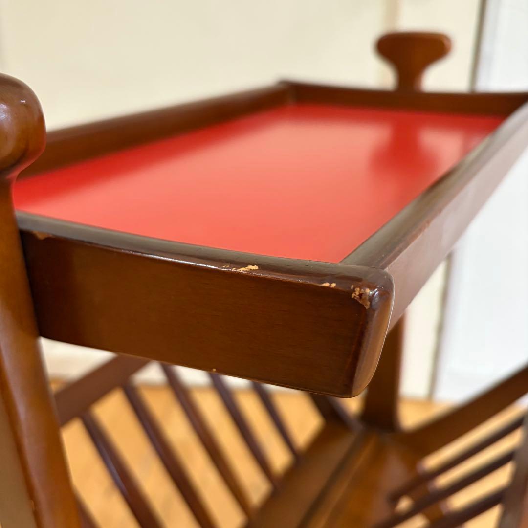 ☆ビンテージ☆折りたたみ　木製　マガジンラック　サイドテーブル　アンティーク