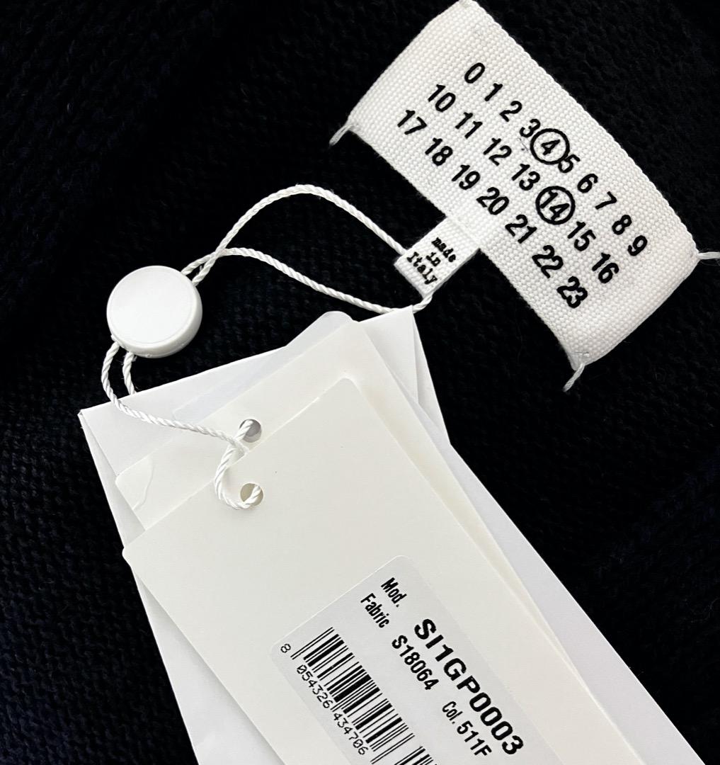 新品 M マルジェラ 23aw エルボーパッチニット カーディガン 紺 6615