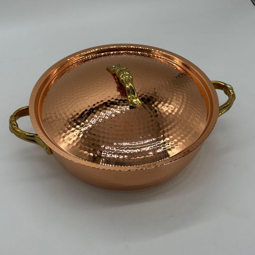 新品未使用 銅鍋 24cm 両手鍋 銅製 調理器具 キッチン用品 和銅楽 結び