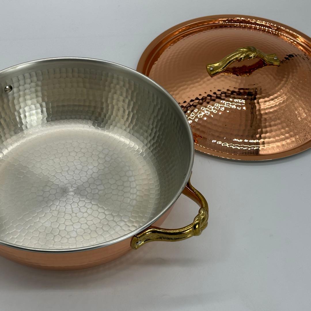 新品未使用 銅鍋 24cm 両手鍋 銅製 調理器具 キッチン用品 和銅楽 結び