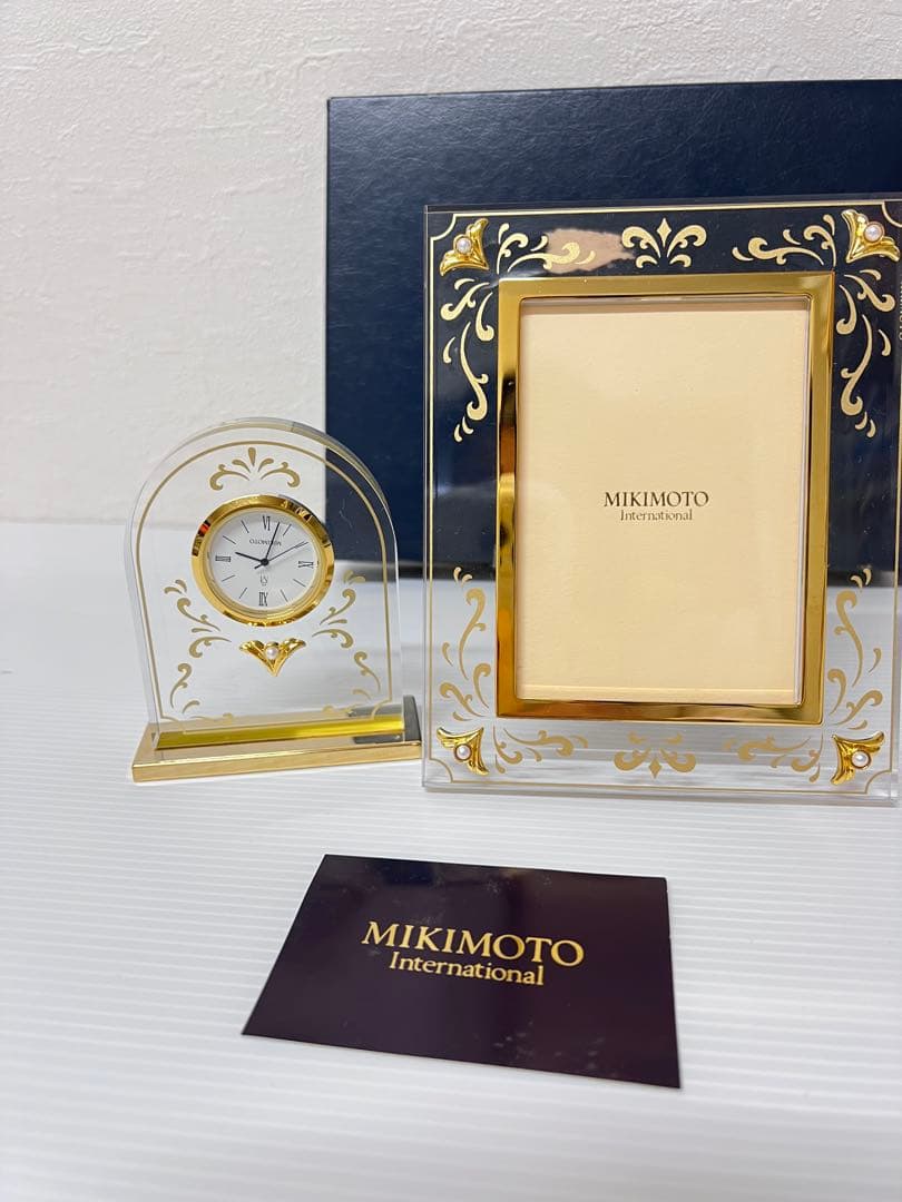 MIKIMOTO 置時計とフォトフレームセットパール付き