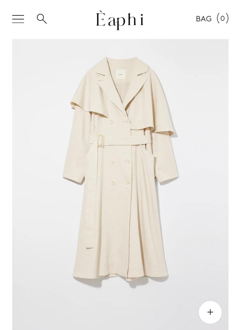 ジャケット・アウター EAPHI ASYMMETRY CAPE TRENCH COAT