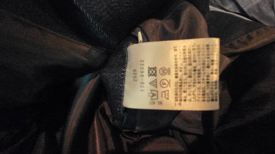 デニム生地　ダークブルー ダブルブレスト トレンチコート