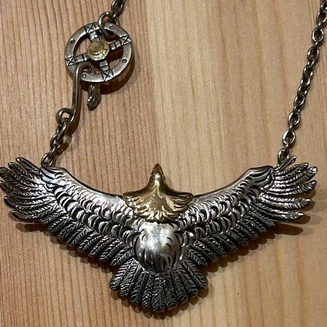 MOTO レザー シルバー 大イーグル ネックレス