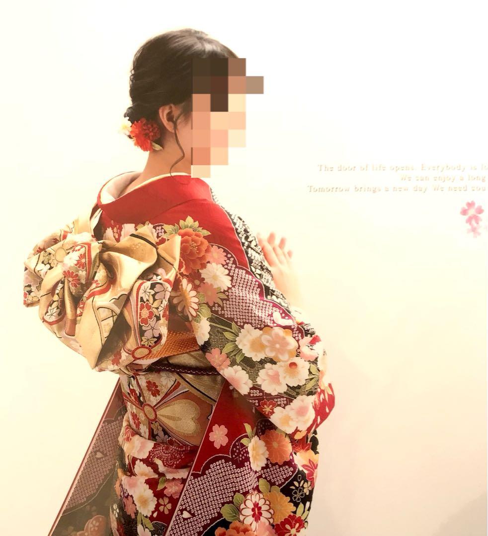 赤色　振袖フルセット　25品目