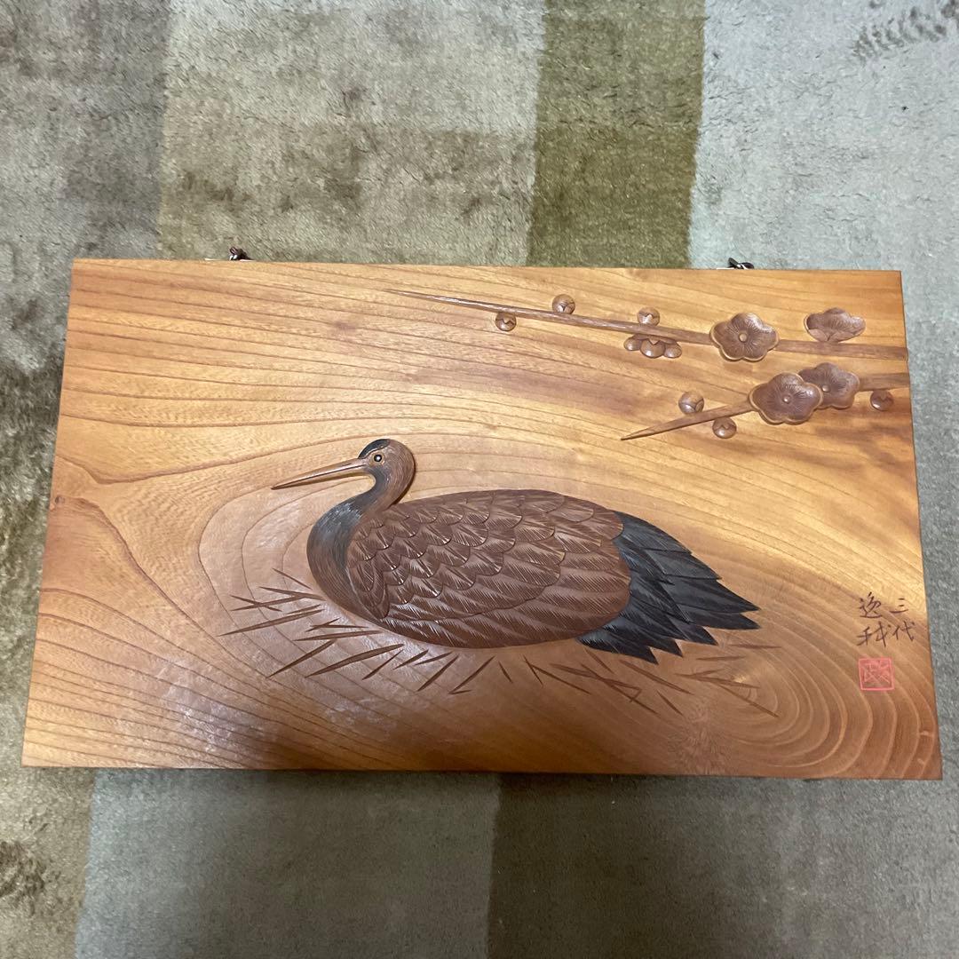 けやきの木彫額『鶴の巣篭もり』作家への注文品