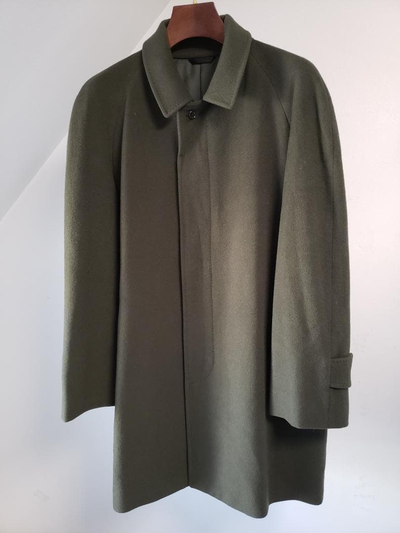 最高級カシミヤ100% 日本製 深喜毛織カシミヤ ダークオリーブ ロングコート