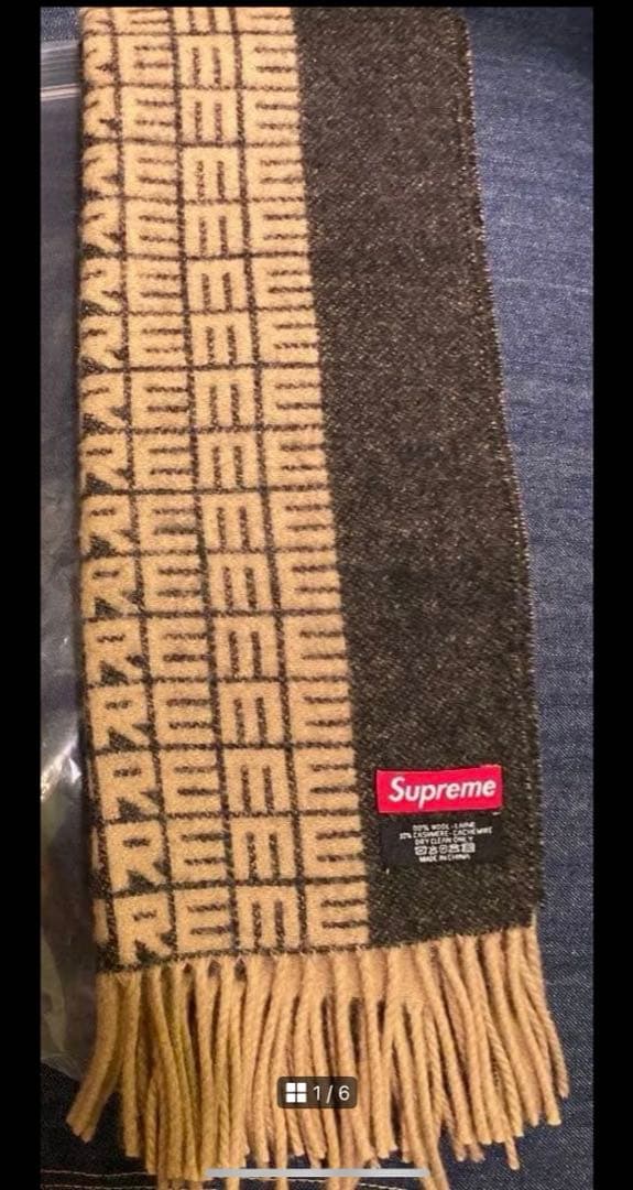 小物 Supreme Logo Repeat Scarf Tan