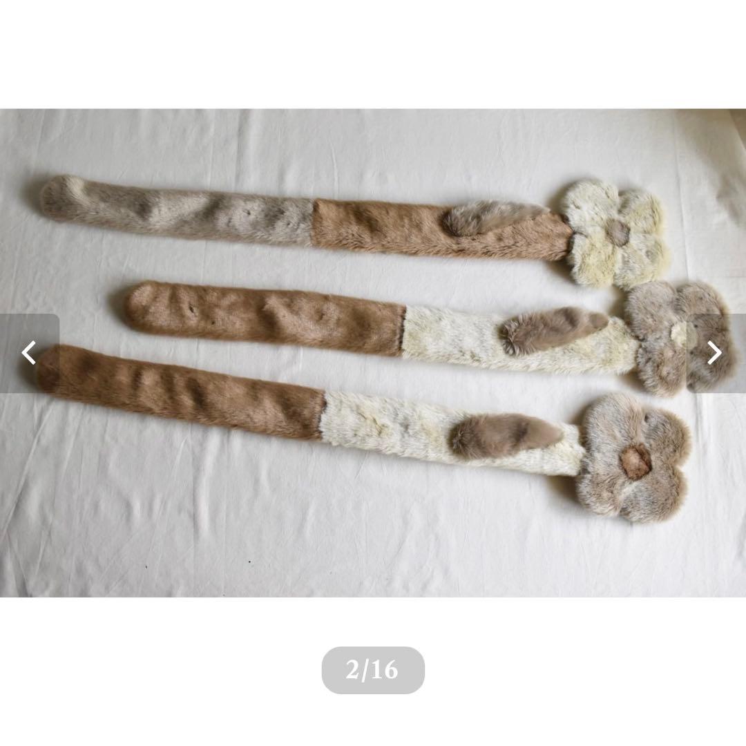 WANDMEE エコファー フラワーマフラー FLOWER FUR STOLE