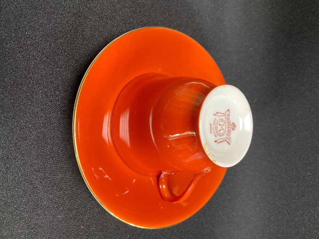 ☆オールドノリタケ 朱色チョコレートセット☆ 良好☆