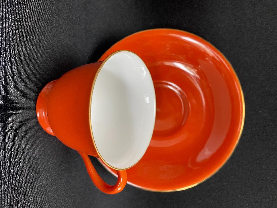 ☆オールドノリタケ 朱色チョコレートセット☆ 良好☆