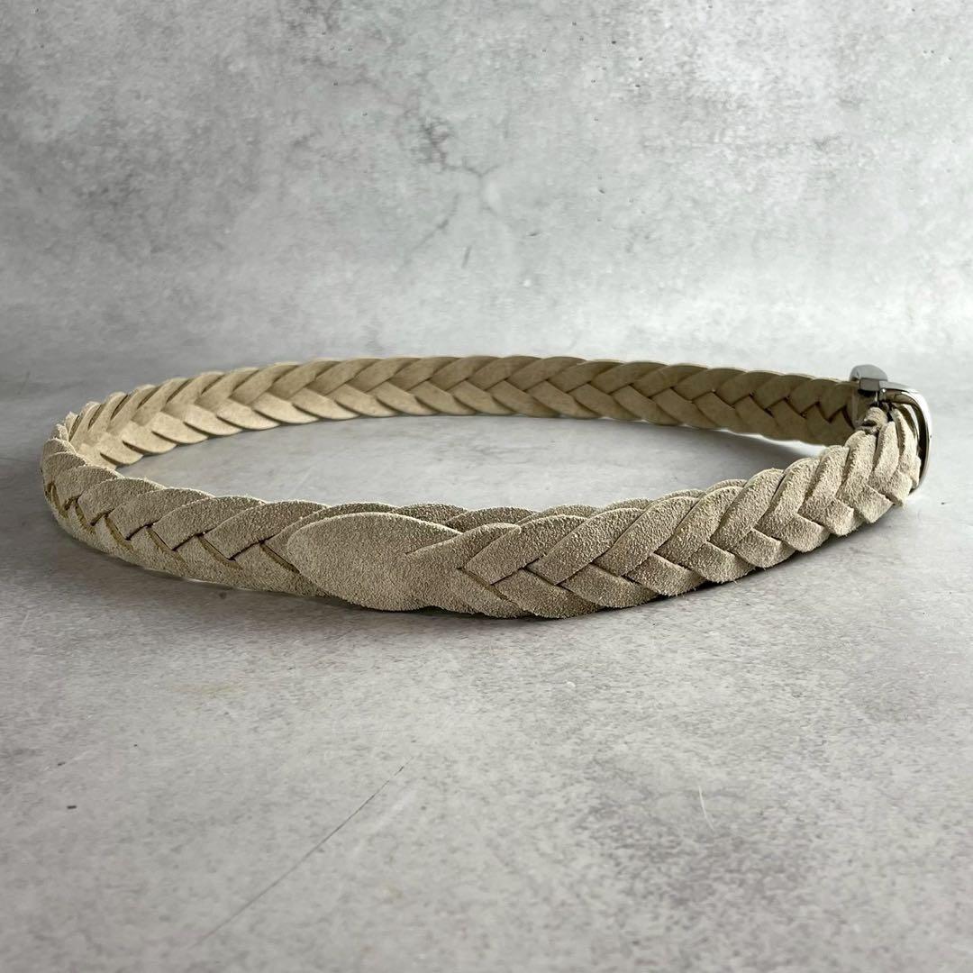 【美品/付属品完備】ブルネロクチネリ レザー ベルト スエード ベージュ系