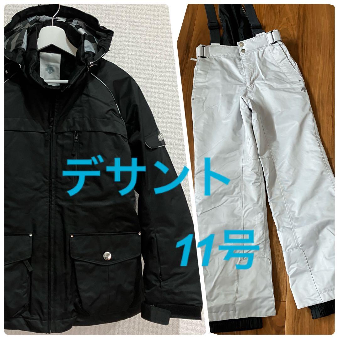 【11号】デサント　スキーウェア　黒　ブラック　柄　レディース
