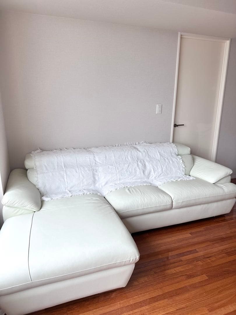 ★みつちゃん出品★ ホワイトレザー リクライニングコーナーソファー20万