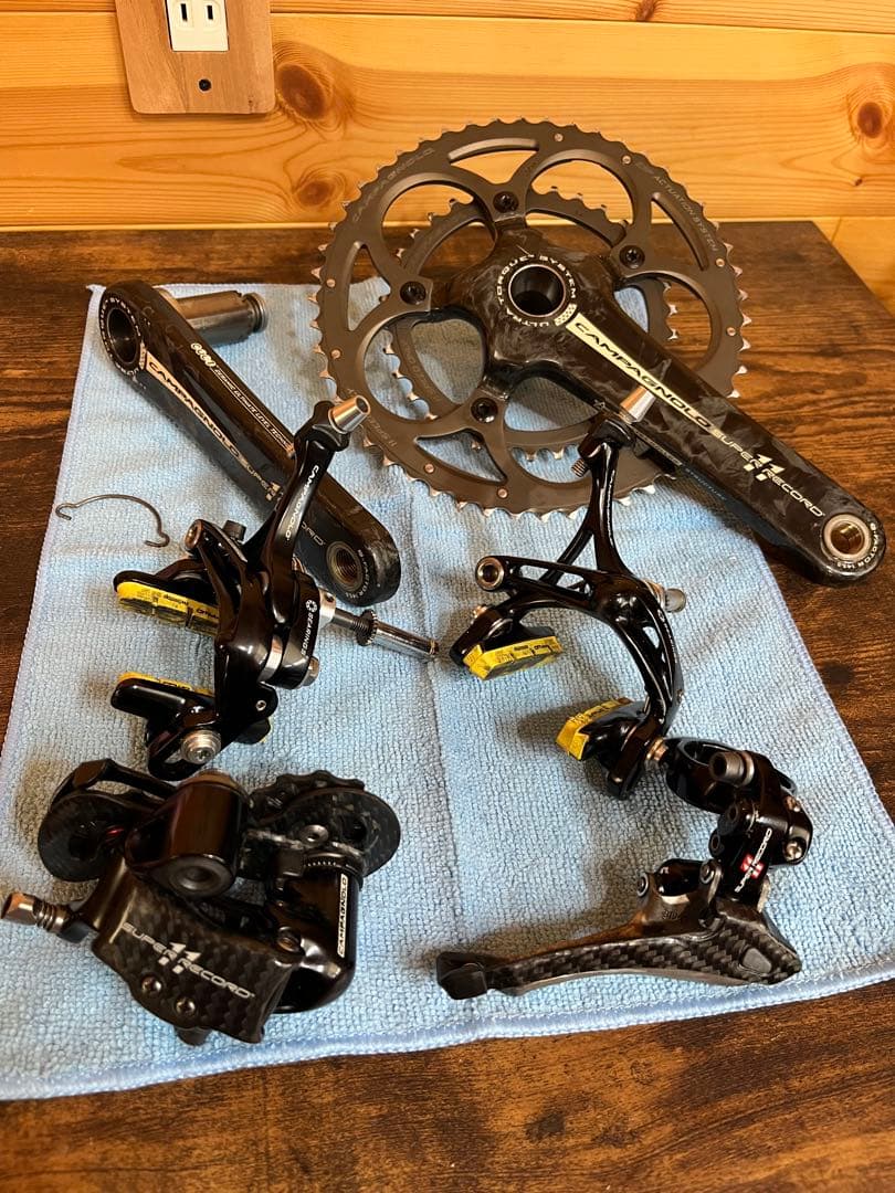 カンパニョーロ　スーパーレコード11速用クランク、前後ディレイラー、前後ブレーキ