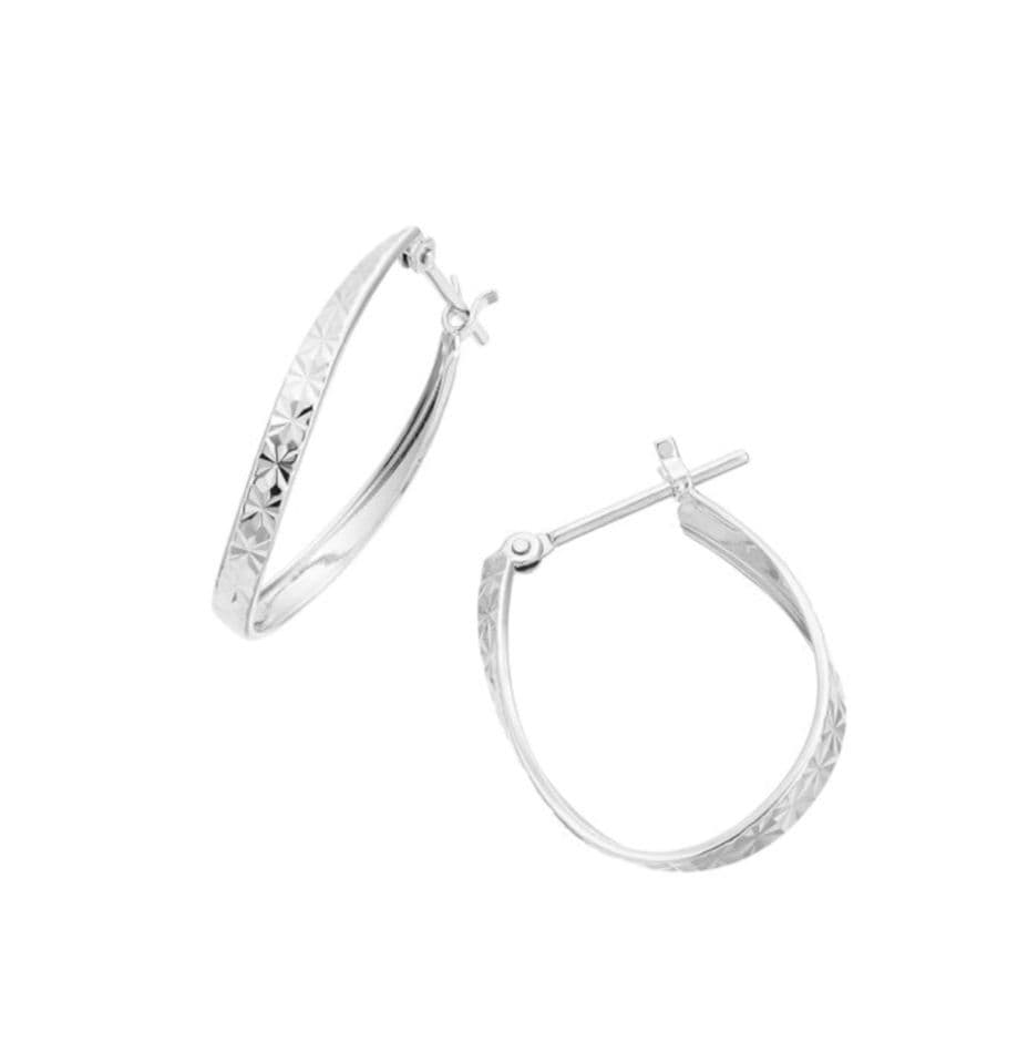 ジュエリーツツミ　K10ホワイトゴールドフープピアス　tsutsumi