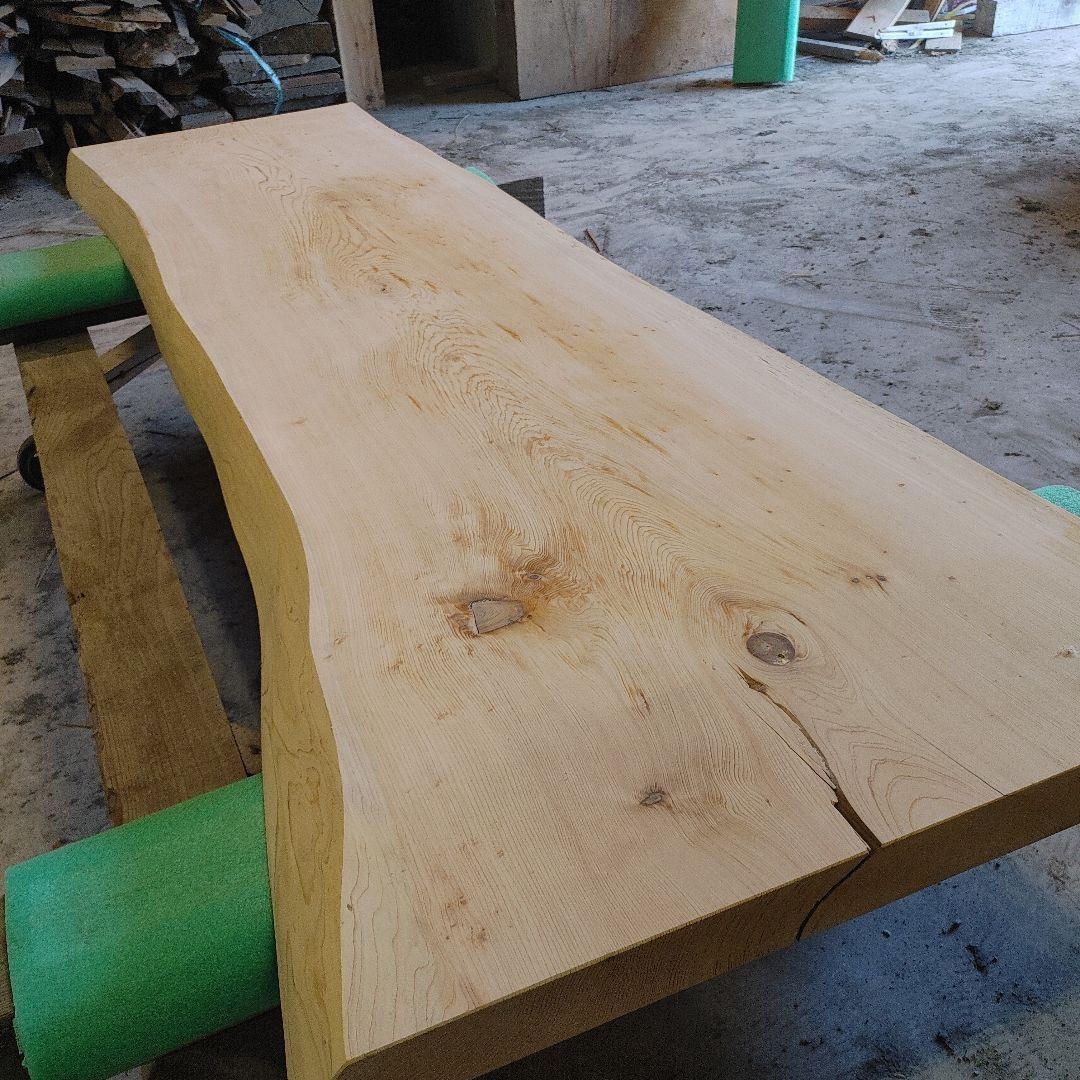 送料込み　ヒノキ　一枚板　無垢材天板テーブルカウンター DIY番号66
