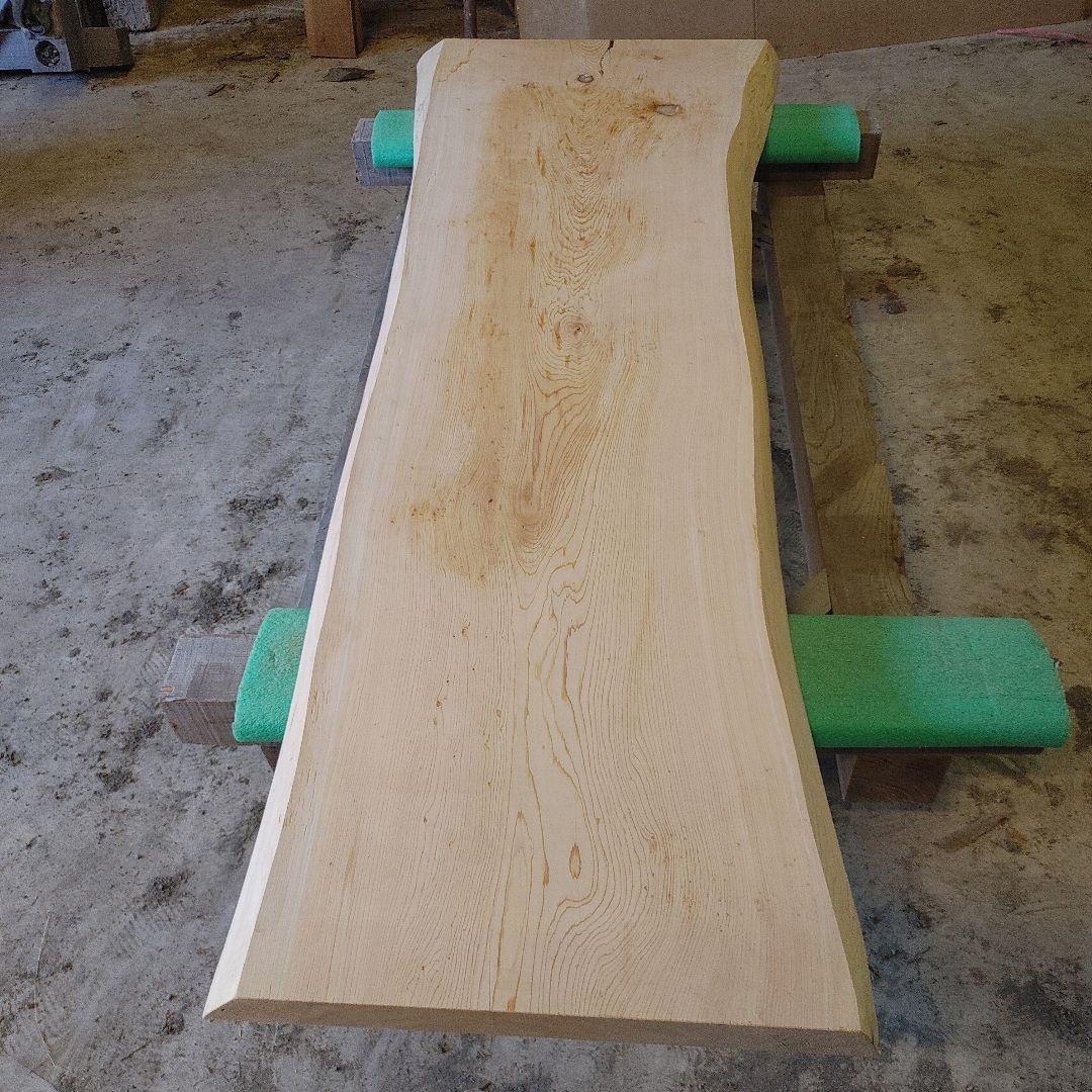 送料込み　ヒノキ　一枚板　無垢材天板テーブルカウンター DIY番号66