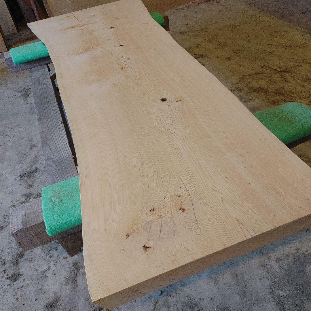 送料込み　ヒノキ　一枚板　無垢材天板テーブルカウンター DIY番号66