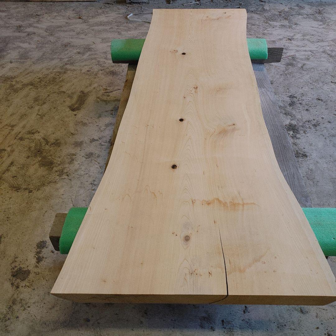 送料込み　ヒノキ　一枚板　無垢材天板テーブルカウンター DIY番号66