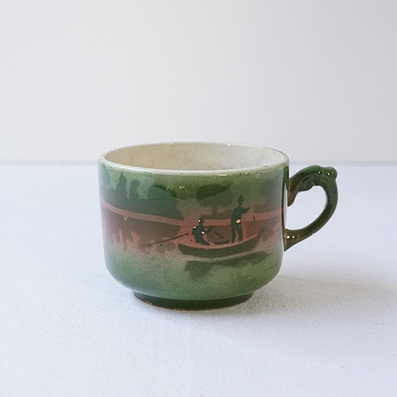 フランスアンティーク　19世紀　ショワジールロワ　カップ　グリーン