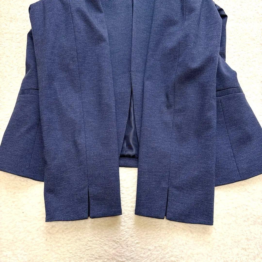 美品✨ユナイテッドアローズ　洗える ノーカラースーツ ネイビー セットアップ　M