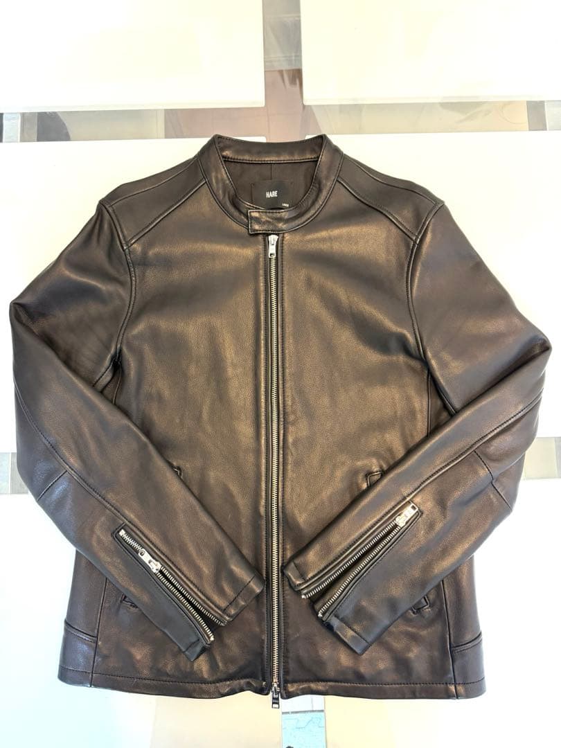 HARE シングルライダースジャケット　Lサイズ　本革　HA030087AD