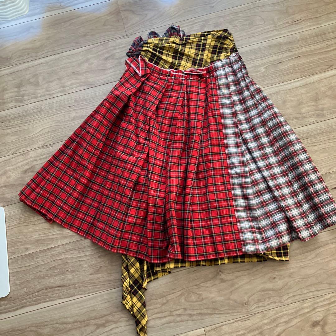 コムデギャルソン　変形チェックスカート