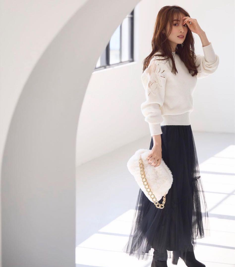 【新品未使用】＊未開封＊アプワイザーリッシェ アシメレースニット グレー