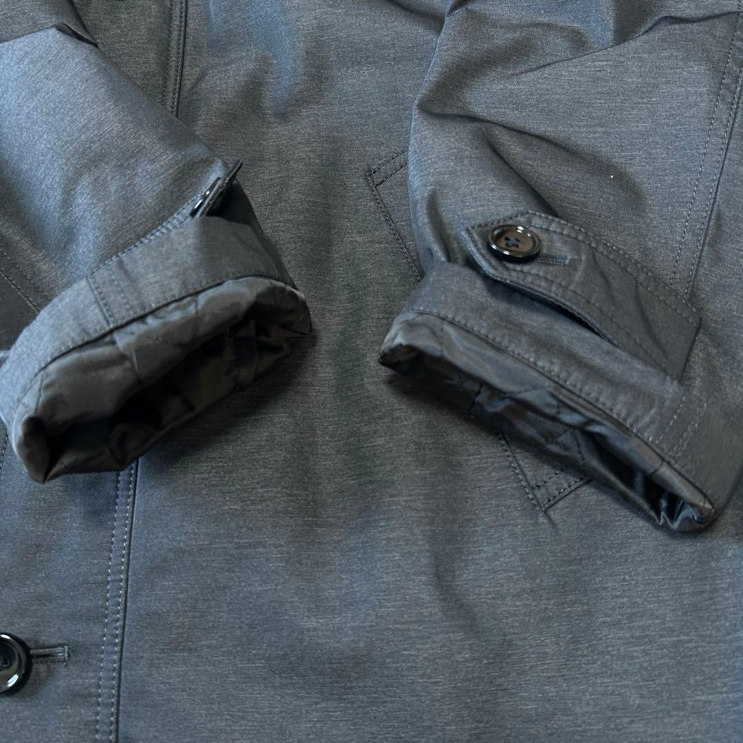 極美品 ダーバン スタンドカラー ダウンライナー ステンカラーコートLフード比翼