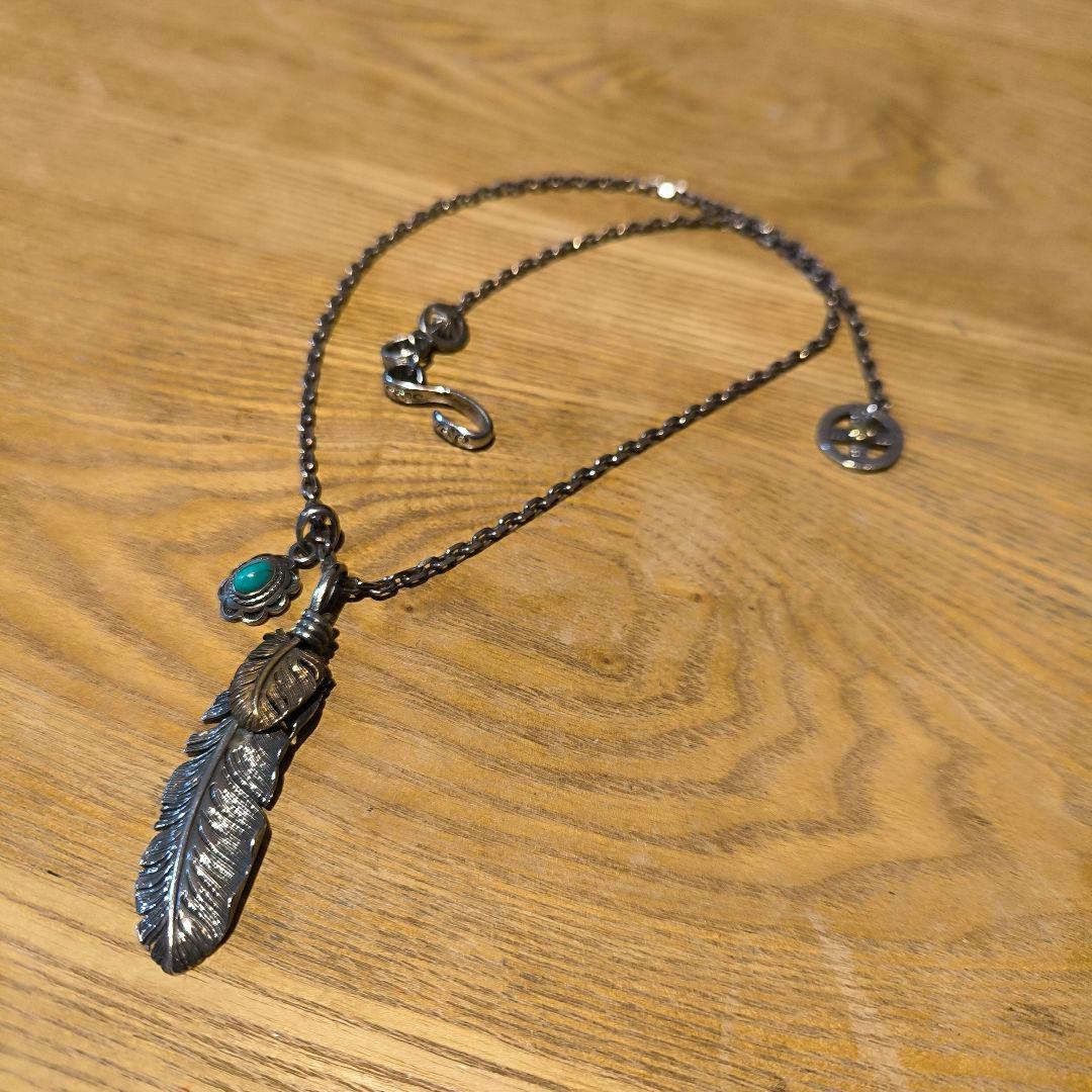 SAAD フェザー ネックレス ホイール ターコイズ 925 Silver