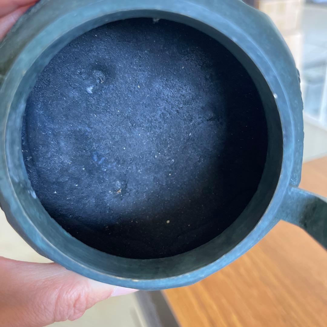 中古 銅製品　六面彫刻獅子の蓋の香炉