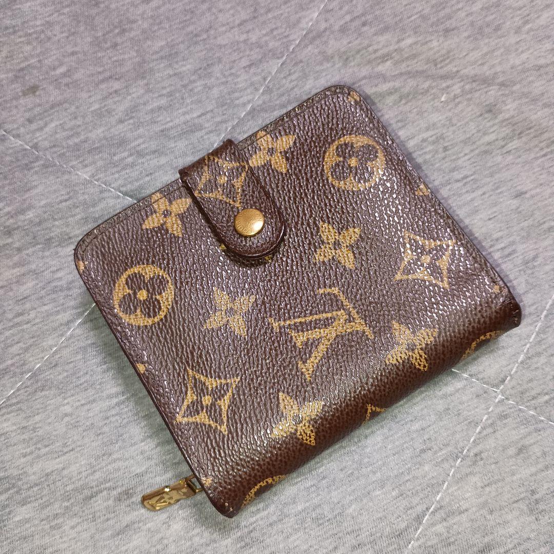 正規品 ルイヴィトン モノグラム コンパクトジップ 二つ折り財布