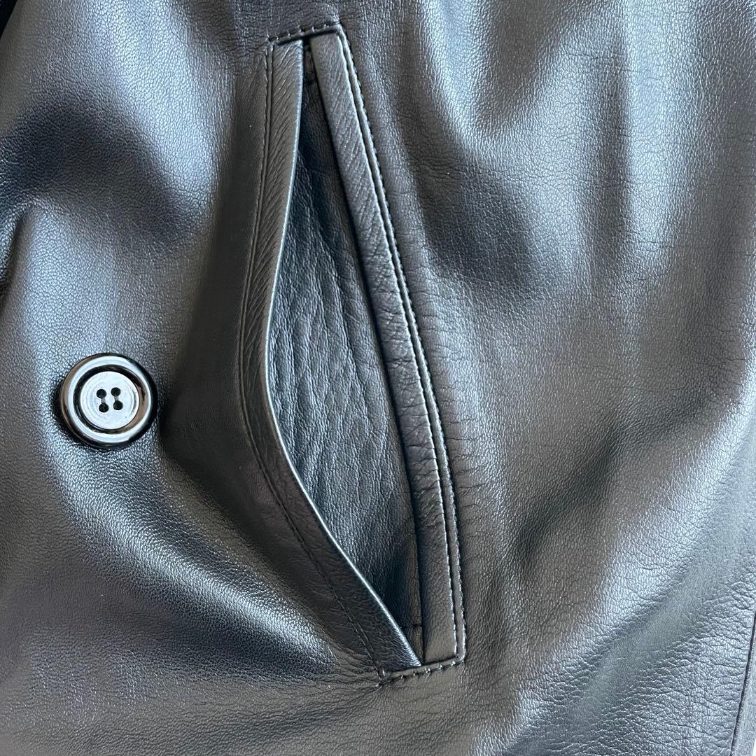 ユキ ベルファム 羊革 ラムレザー トレンチコート ベルトデザイン仕様 ブラック