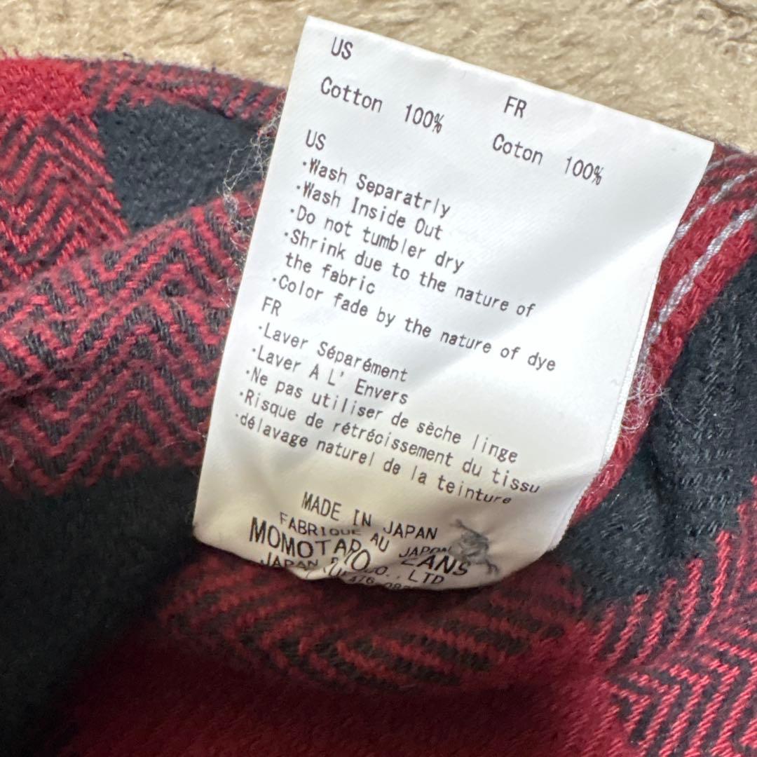 桃太郎ジーンズ　ヘビーネルシャツ　size42