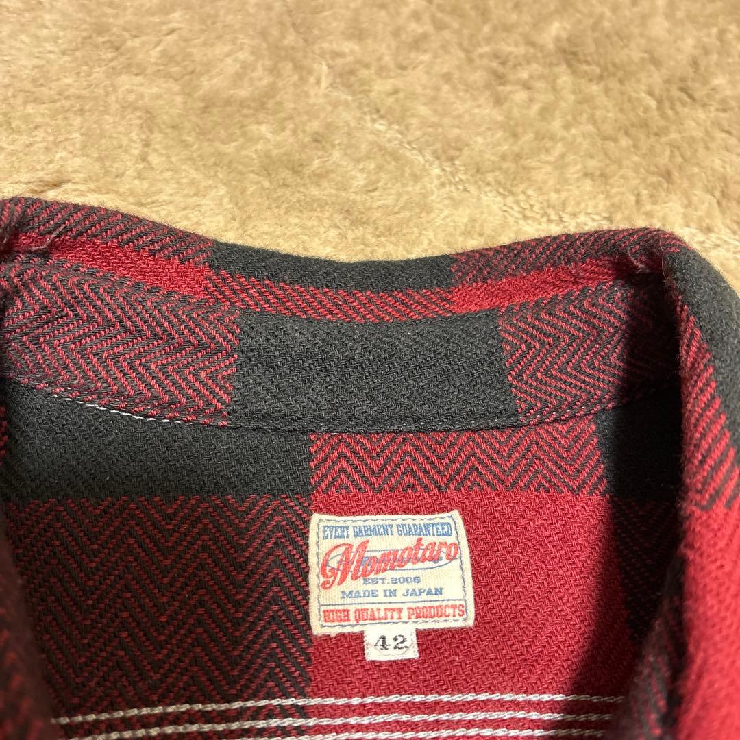 桃太郎ジーンズ　ヘビーネルシャツ　size42