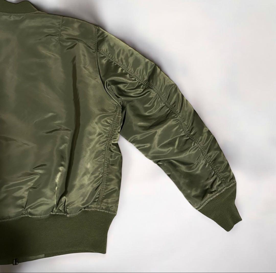 【希少】リバーシブル ALPHA MA-1 戦闘機柄 セージグリーン カーキ　M