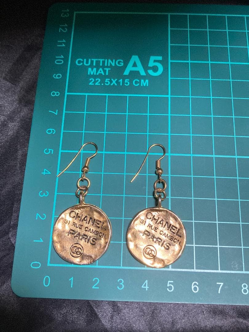 シャネル カンボン プレート ココマーク 31 フック ピアス  ゴールド