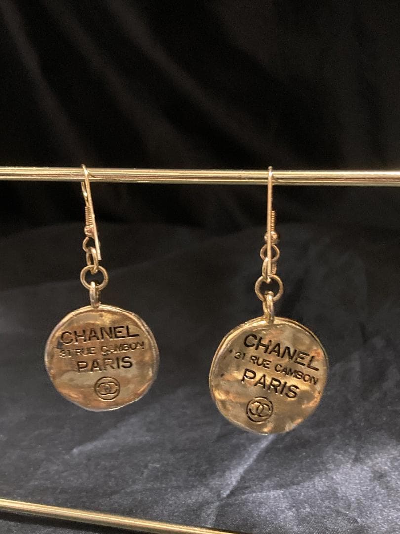 シャネル カンボン プレート ココマーク 31 フック ピアス  ゴールド