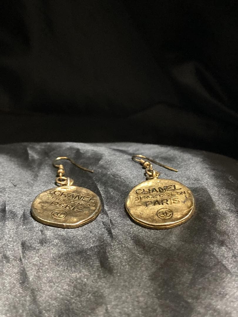 シャネル カンボン プレート ココマーク 31 フック ピアス  ゴールド