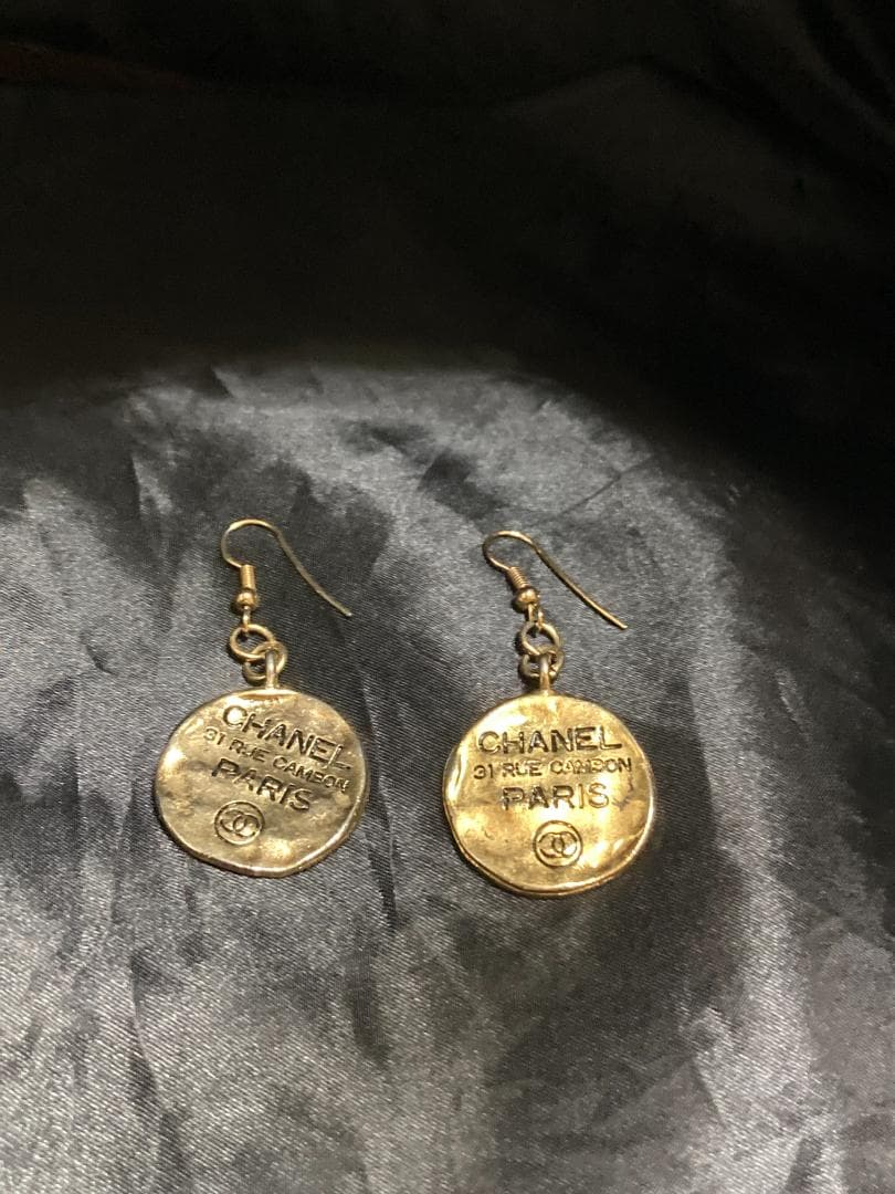 シャネル カンボン プレート ココマーク 31 フック ピアス  ゴールド