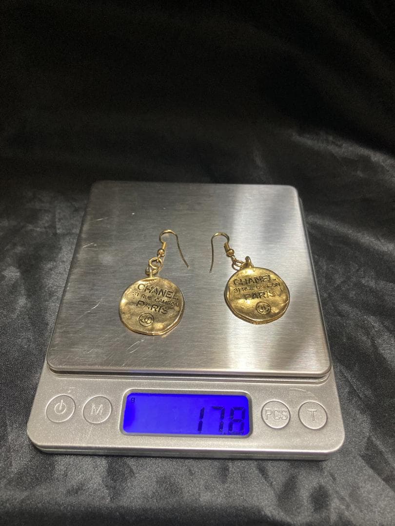 シャネル カンボン プレート ココマーク 31 フック ピアス  ゴールド