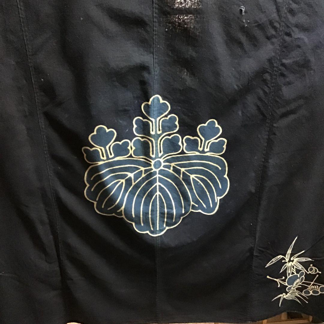 古布藍染め家紋布地、ＫM９