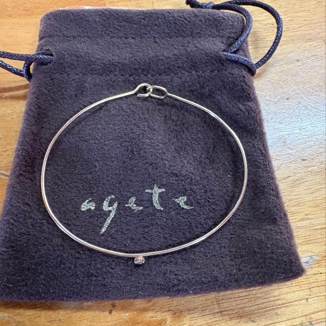 agete　アガット　K10　ダイヤモンドブレスレットバングル　定価52800円