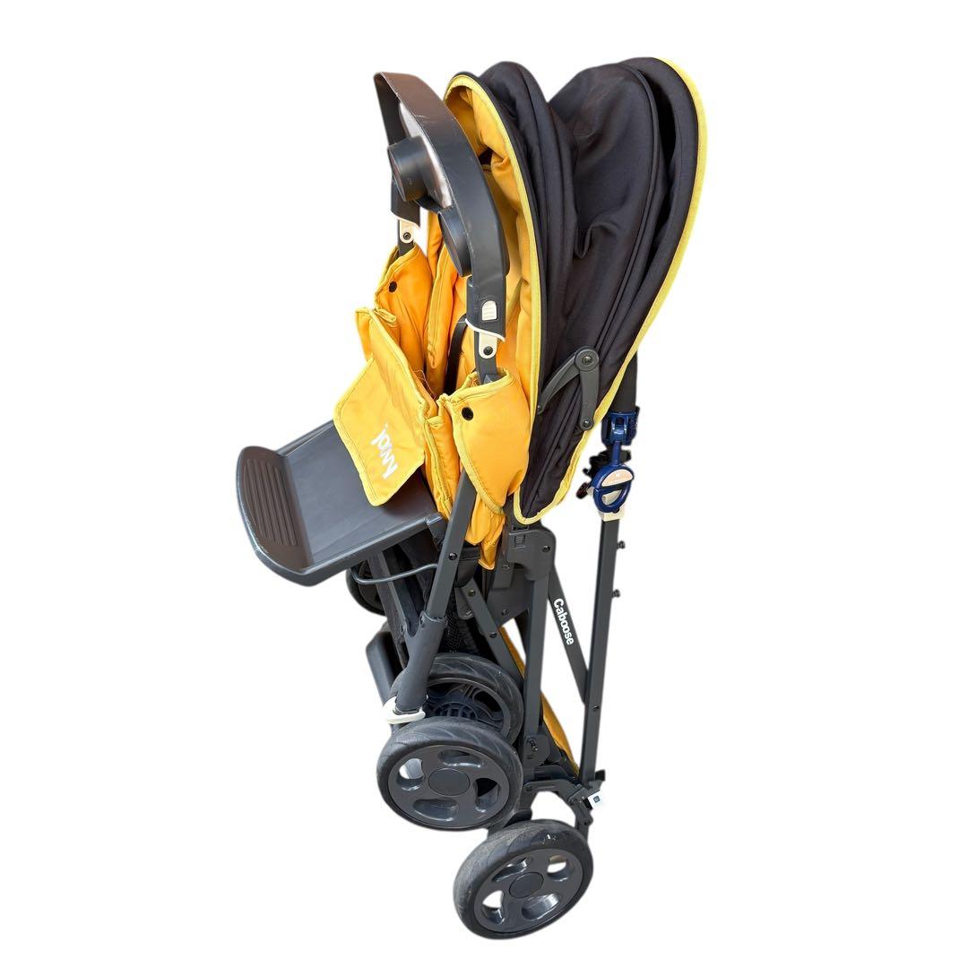 二人乗りベビーカー　ジュービー　カーブス　JOOVY イエロー　黄