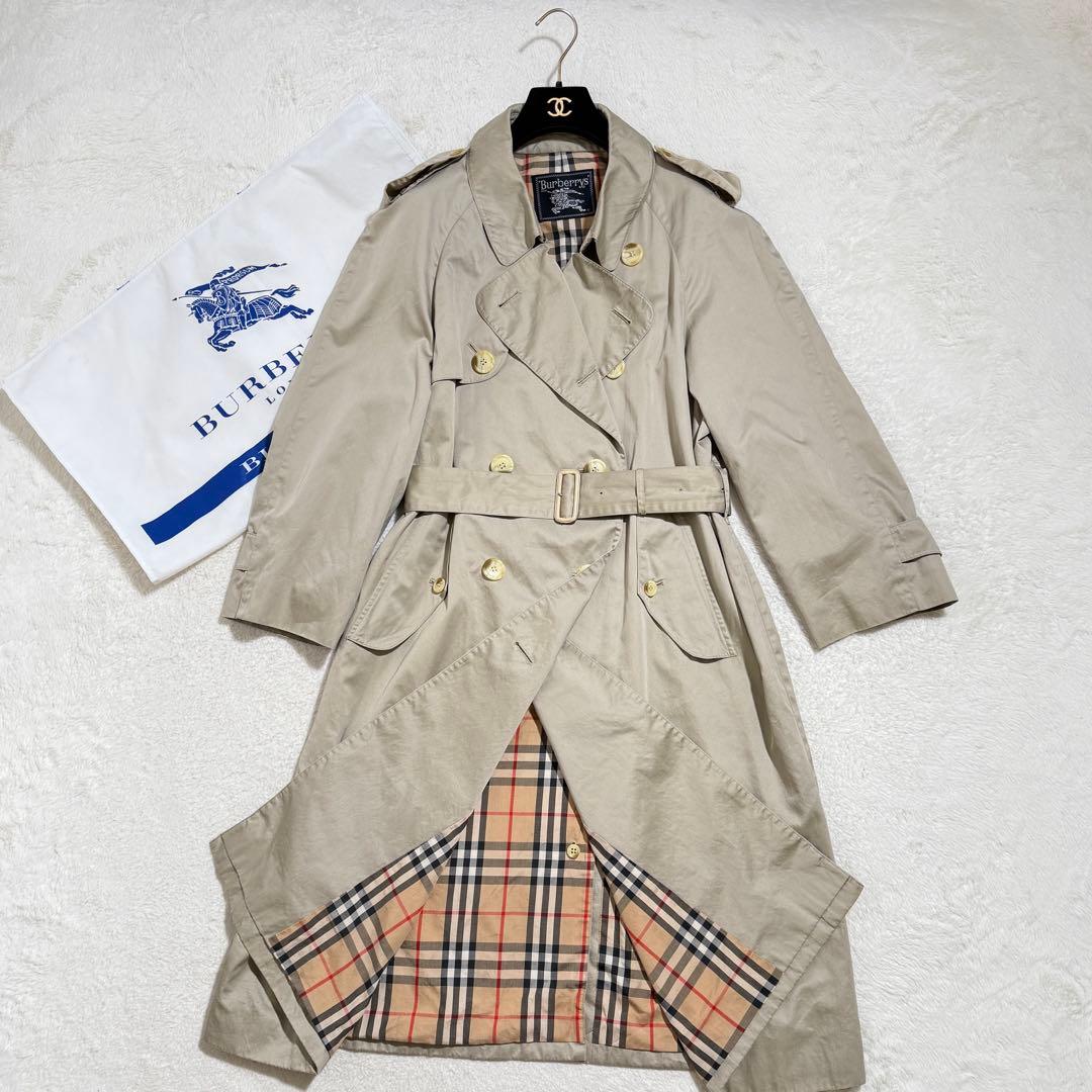バーバリー　トレンチコート　ロング　ノバチェック　ヴィンテージ　男女兼用