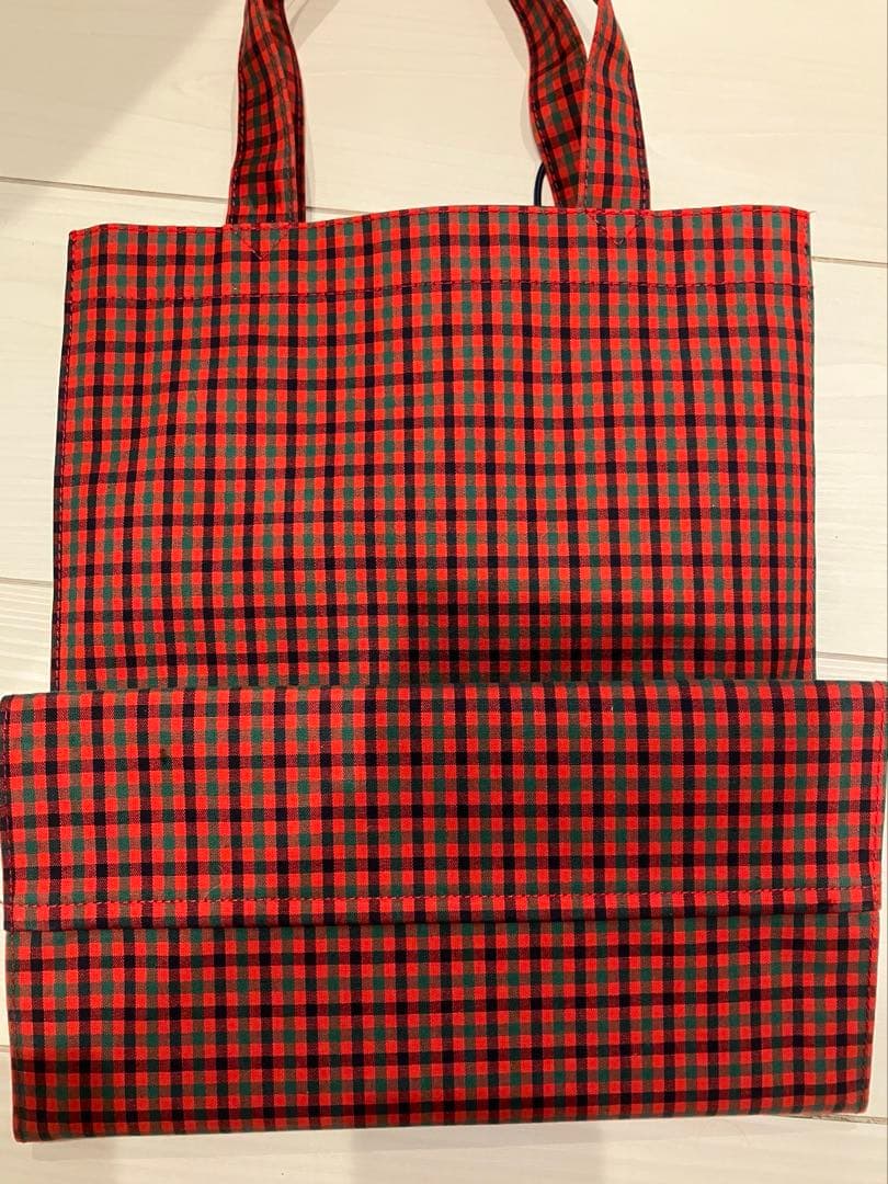 ファミリア チェック トートバッグ