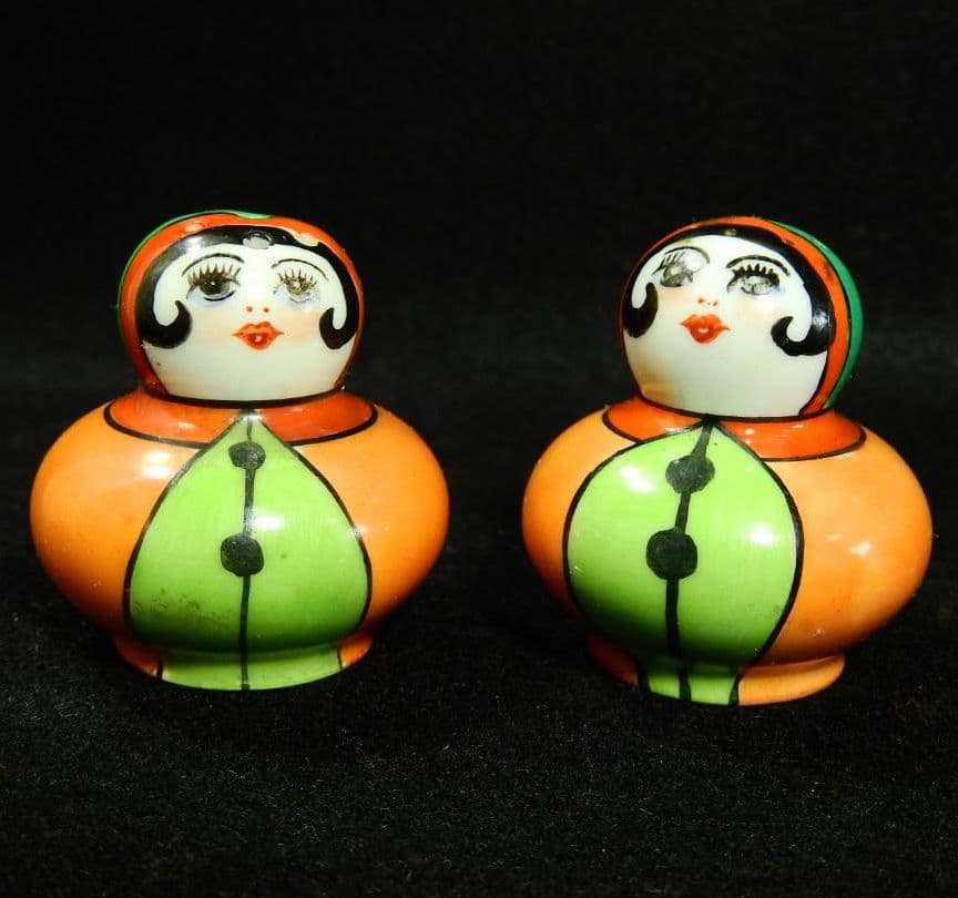 希少 オールドノリタケ デコレディ クラウン S＆P シェイカー No.538