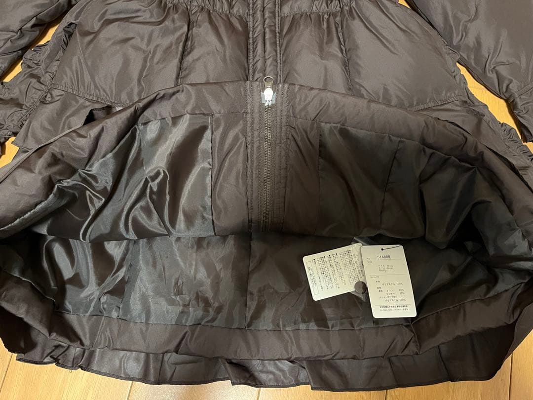❤️新品タグ付き＆Love❤️ダウンコート LL 美シルエット Aライン フリル